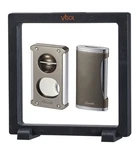 Visol Gunmetal Cigar Gift Set Flat Flame Lighter & 3-IN-1 Trident Cutter Punch. Fixed Price $182.75.