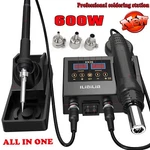 Ilibilib 600W Rework Soldering Iron Station Digital Welding Hot Air Gun Welder. Fixed Price $39.99.