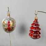 Old World Christmas Glass Ornaments Red Tree & Butterfly Chrysalis Hand Painted. Fixed Price $21.56.