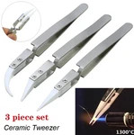 3PCS Ceramic Tip Soldering Tweezers Anti-static Precision Electronic Tool Set. Fixed Price $19.26.
