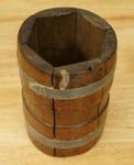 Vintage Kitchen Tool Primitive Wood Butter Mold Case Barrel Hex Shape 5". Fixed Price $49.34.