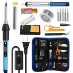 Feita 80W Soldering Iron Kit, 14-IN-1, Lcd, Adjustable Temp, Welding Tool. Fixed Price $25.48.