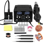 Mypouos 2 750W Led Digital Soldering Station Hot Air Gun 8588D SET1. Fixed Price $137.99.