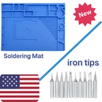 Magnetic Heat Resistant Silicone Soldering Mat 45X30CM & Iron Tips. Fixed Price $17.99.