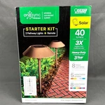 Feit Onesync Landscape Bronze Solar 40 Lumen Led Pathway Lights Kit & Remote 2PK. Fixed Price $59.99.