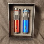 New - Pair Red/blue Triple Flame Bbsisgo Butane Torch Lighters. Fixed Price $15.99.