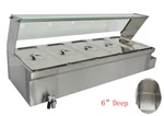 Brand New 5-PAN Food Warmer 110V 1500W 5*1/3PANS 6" Deep/pan W/ Glass Guard. Fixed Price $356.26.