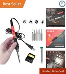 Complete 60W Soldering Kit: Electric Iron, Tips, Stand - Perfect For Beginners. Fixed Price $15.15.
