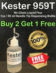 30ML/1OZ Needle Tip Kester 959T No Clean Liquid Flux Reflow Rework Soldering. Fixed Price $9.48.