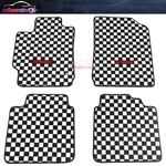 Floor Mats For 07-11 Toyota Camry Carpet Black White Checkered 4PCS W/ Sport. Fixed Price $69.99.
