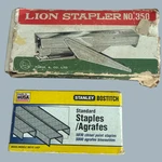 Vintage Lion NO.350 Stapler Japan W/ Box + Stanley Bostitch Staples Office Lot. Fixed Price $29.95.