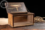 Early American Leather Garter Display Box. Fixed Price $747.50.