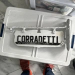 Corradetti Wroght Iron Lamp Post Sign Name Holder Missing One Side. Fixed Price $74.74.