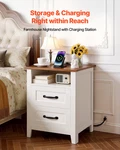 Vevor Farmhouse Nightstands, With Charging Station, Set Of 2, End Tables. Fixed Price $187.90.