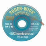 Chemtronics Desoldering WICK,10 FT.,1,COPPER,ROSIN 80-1-10. Fixed Price $18.31.