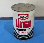 Vintage Texaco Ursa Super 3 Motor Oil 1 Quart Metal Can Gas Station. Fixed Price $14.95.