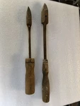 Two Vintage Soldering Iron Copper Tip Wood Handles. Fixed Price $20.00.