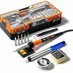 Soldering Iron Premium Kit, 60W Gun With Ceramic Heater, 12-IN-1. Fixed Price $35.62.