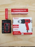 Plusivo Multimeter, Heat Gun, Soldering Iron, Ac Voltage Tester Kits. Fixed Price $29.00.