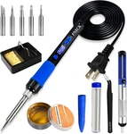 Soldering Iron Kit, 80W Pen With Adjustable Temperature, Blue. Fixed Price $17.35.